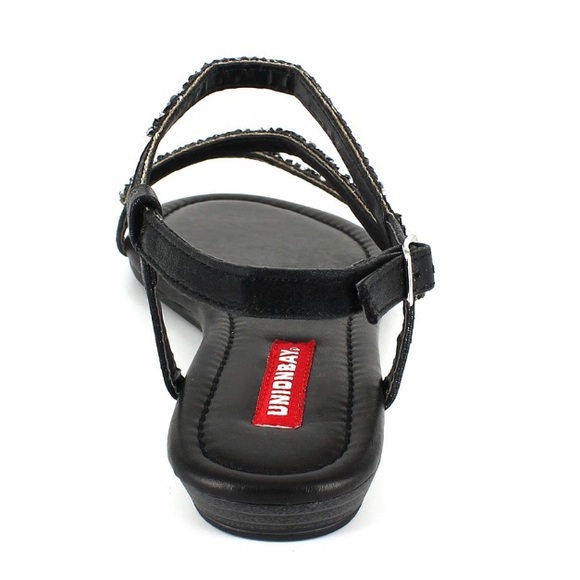 UNIONBAY Black Sequin Ankle-Strap Dominick Sandals Women’s Size 11 NIB - Picture 5 of 8